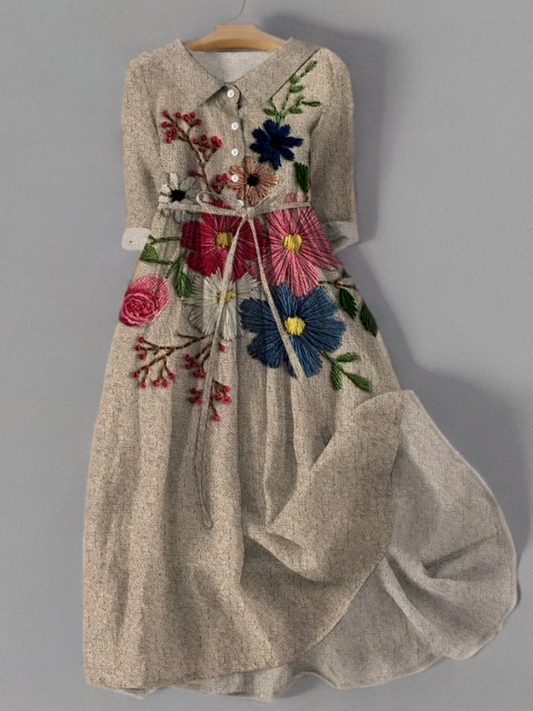 Brianna - Vintage šaty s kapsami z botanické krajky