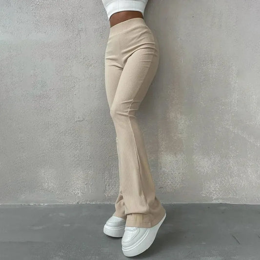 Elegantní flanelové kalhoty pro dámy