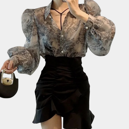 Dorothy - Dámská halenka s puff-sleeved halenkou