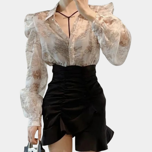 Dorothy - Dámská halenka s puff-sleeved halenkou