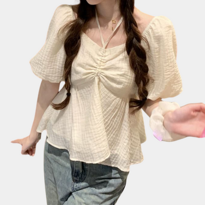 Nanna - Stylová dámská halenka s puff-sleeved halenkou