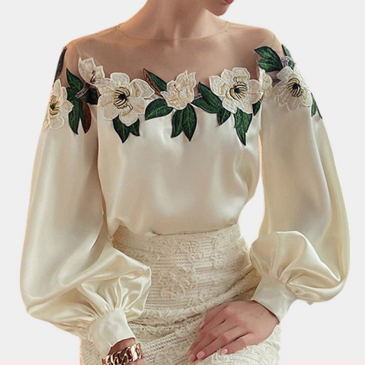 Elegantní květinová dámská halenka