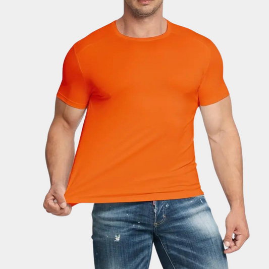 Oranžové tričko s kulatým výstřihem