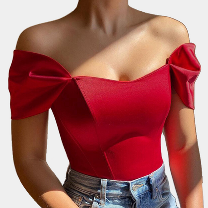 Elegantní dámský top bez ramen