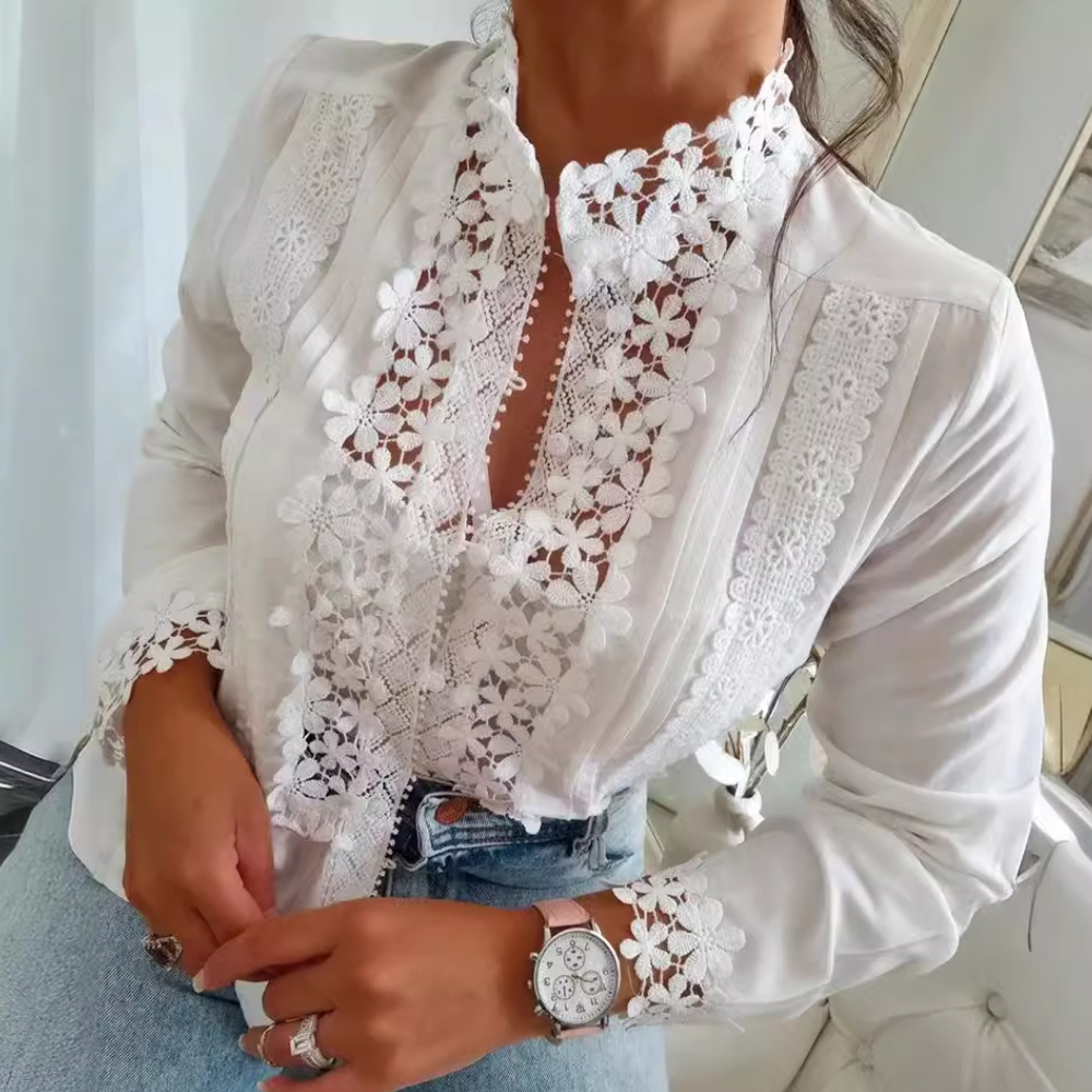 Marga - Romantická halenka s elegantní květinovou krajkou