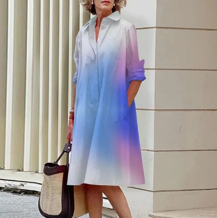 Lillian - Dámské košilové šaty Gradient