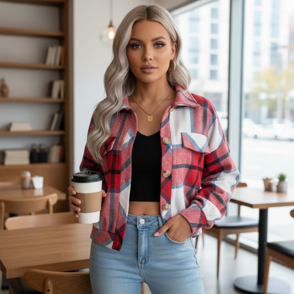 Cheryl | Elegantní a pohodlná dámská letní kostkovaná bunda