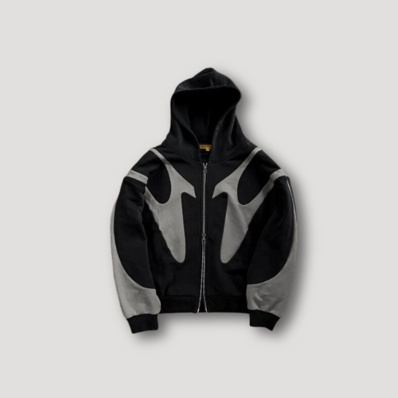 Alex - Sweat à Capuche Zip Strap Tribal Blanc