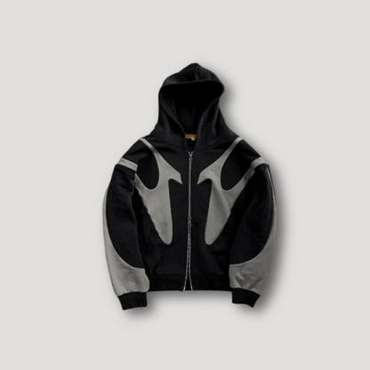 Alex - Sweat à Capuche Zip Strap Tribal Blanc