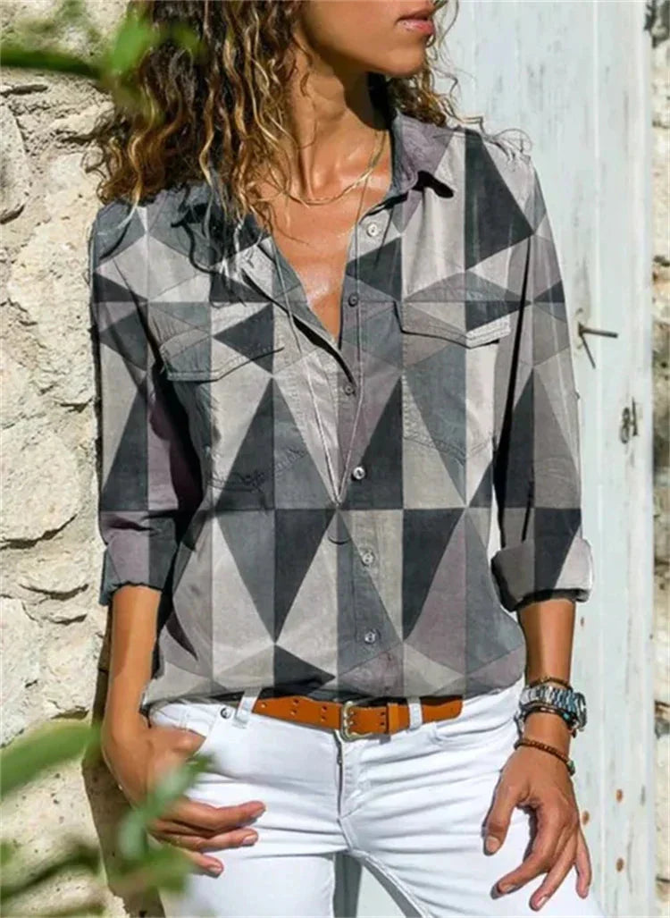 Brenda | Letní halenka s geometrickým potiskem pro ženy