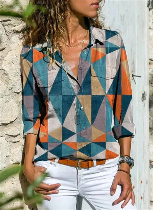Brenda | Letní halenka s geometrickým potiskem pro ženy