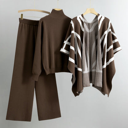 Amelia - Dámská pletená souprava v barvě khaki allure