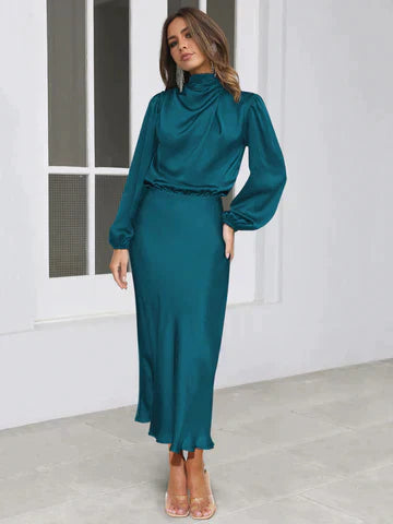 Viktoriánské - Elegantní společenské šaty s dlouhými rukávy