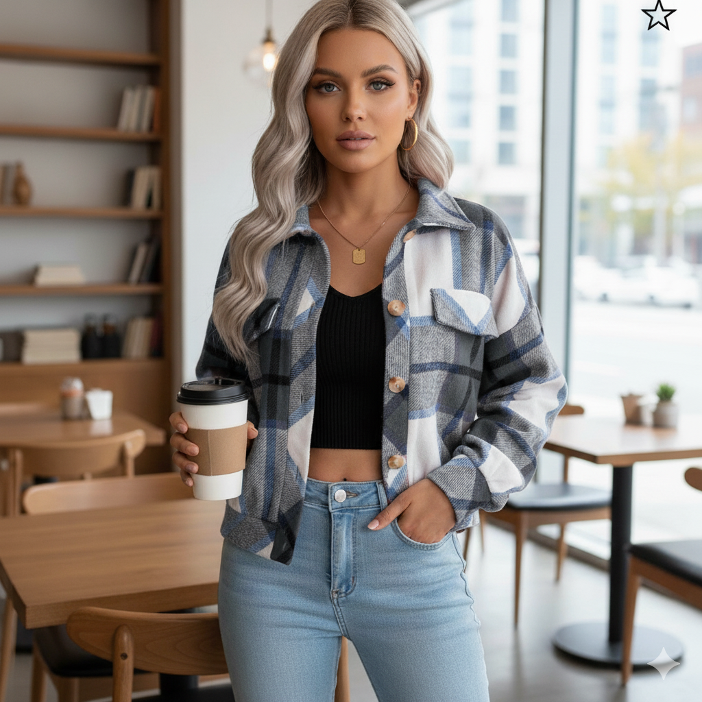 Cheryl | Elegantní a pohodlná dámská letní kostkovaná bunda