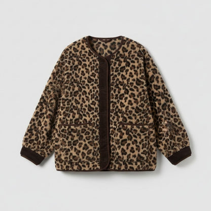 Leona | Elegantní a pohodlná dámská bunda s leopardím potiskem