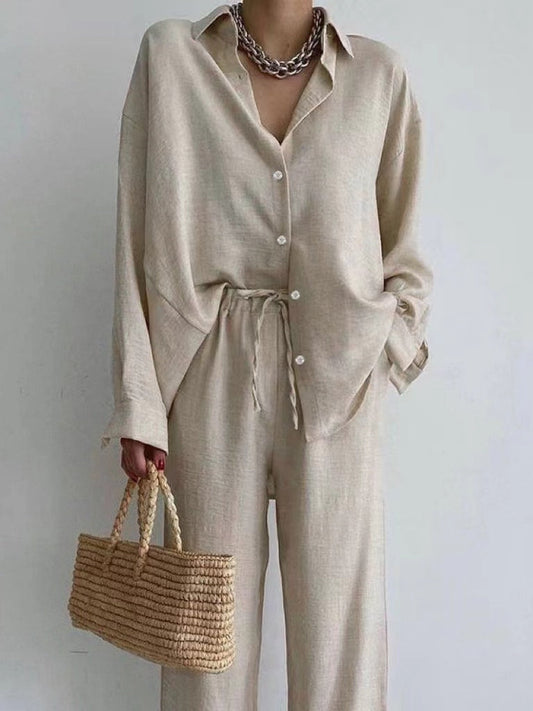 Mary - Elegantní lněná letní souprava pro nadčasové pohodlí pro ženy