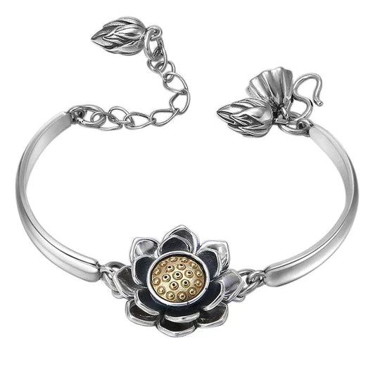 Kreativní stříbrný náramek Lotus | Symbol štěstí a stylu