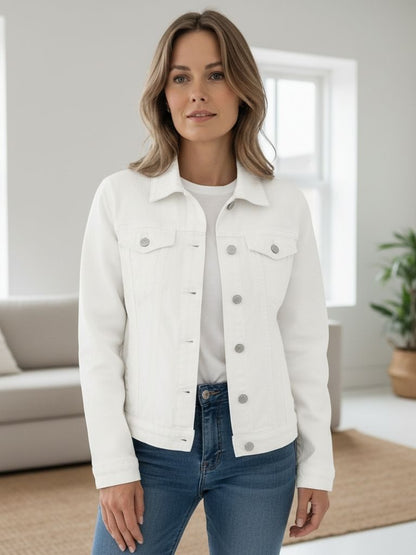 Marina | Dámská džínová bunda s knoflíky a elegantními kapsami