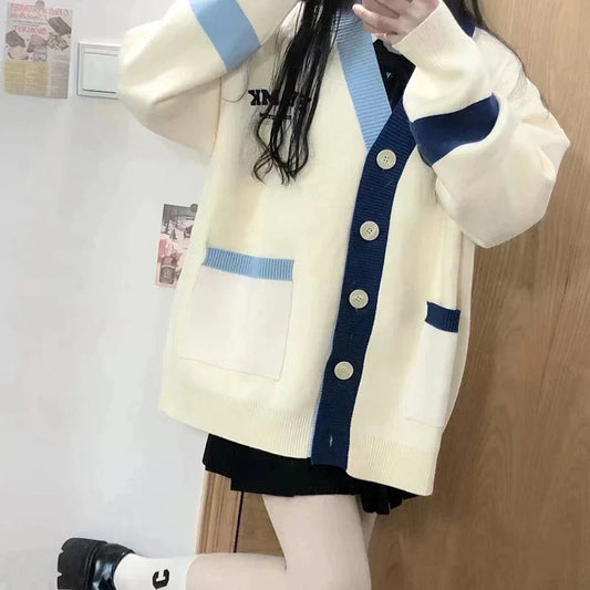 Vesta Agatha | Oversized V-Hals Knopen Vest
