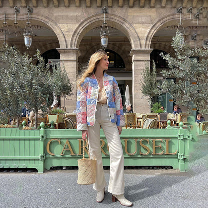 Graciela | Prošívaná dámská bunda s květinovým potiskem, elegantní a pohodlná