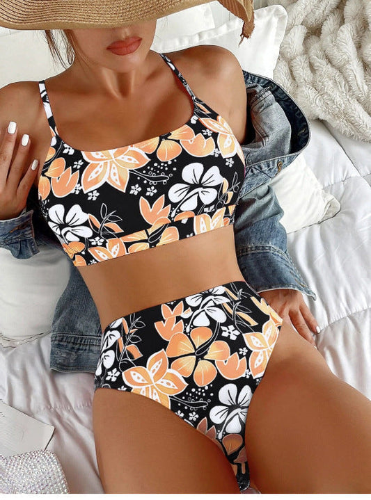 bikiny s tropickými květy