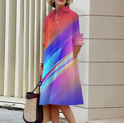 Lillian - Dámské košilové šaty Gradient