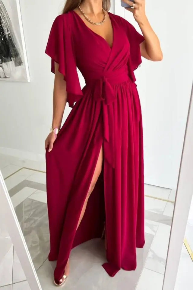 Fedelma -Elegantní šaty s výstřihem do V