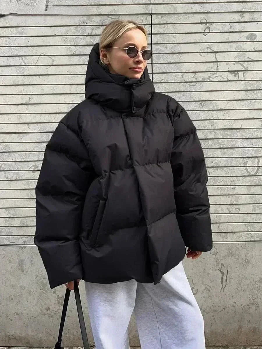 Útulná a elegantní dámská bunda s nadměrnou velikostí
