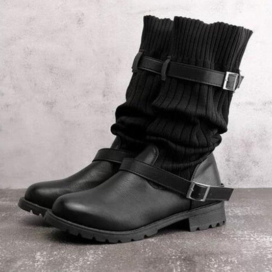 Teplé pletené kožené boty | Puck Boots