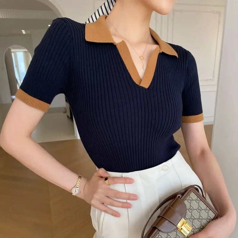 Tarmila Top | Ležérní pletený top s výstřihem do V