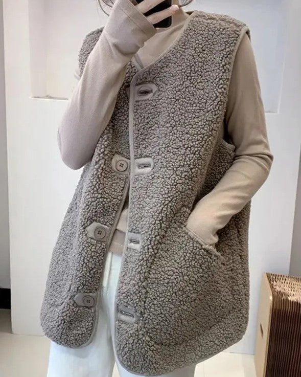 Adriane Vest | Vrouwen mouwloos wollen vest