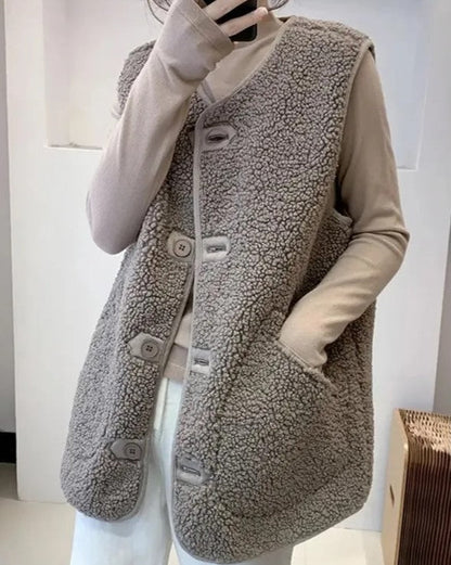 Adriane Vest | Vrouwen mouwloos wollen vest
