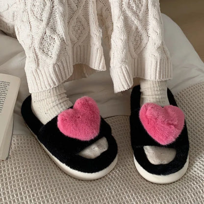 Pantofle Chloe Heart | Fluffy & Warm