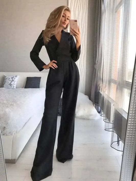 Kombinéza - elegantní a ženská - dlouhé rukávy - ideální do kanceláře i na večerní vycházky