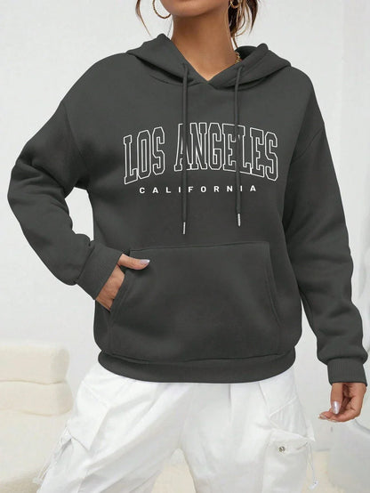 Shanna | Mikina s kapucí Oversized Printed Los Angeles For Women