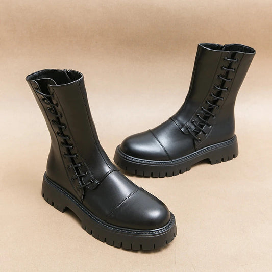 Quetzalli boty | Chunky Lace-Up boty kotníku výšky