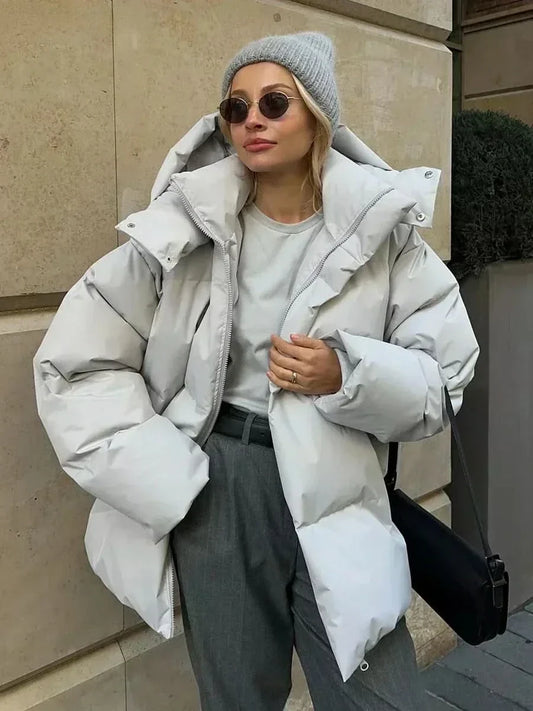 Útulná a elegantní dámská bunda s nadměrnou velikostí