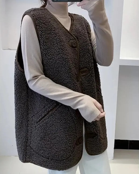 Adriane Vest | Vrouwen mouwloos wollen vest