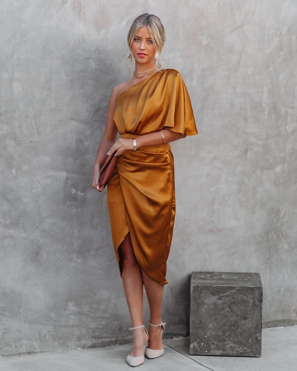 Olive - Elegantní hedvábné společenské šaty