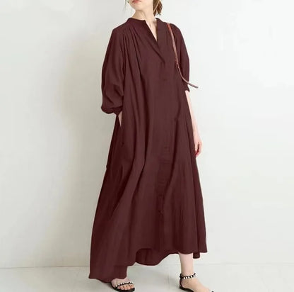 Heather - Košilové šaty vintage s dlouhým rukávem