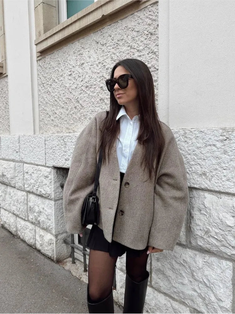 Sally | Dámská retro streetwearová bunda s dvojitým zapínáním na knoflíky