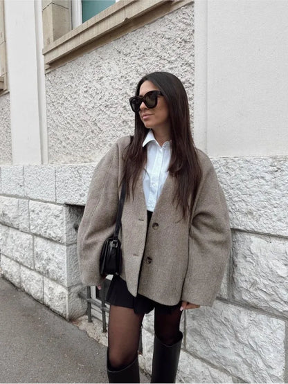 Sally | Dámská retro streetwearová bunda s dvojitým zapínáním na knoflíky