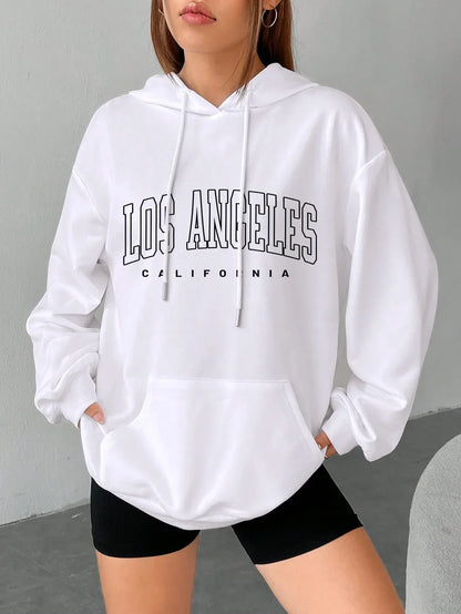 Shanna | Mikina s kapucí Oversized Printed Los Angeles For Women
