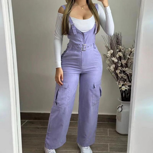 Clara - Dámské stylové kalhoty dungarees