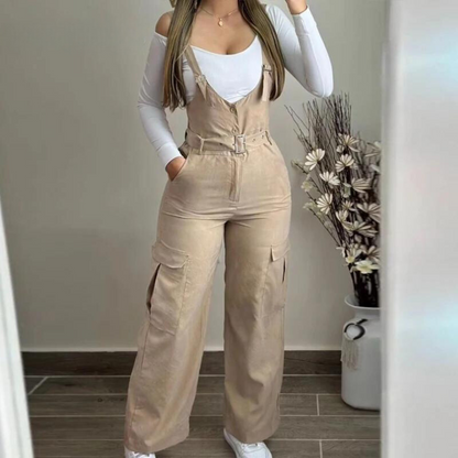 Clara - Dámské stylové kalhoty dungarees