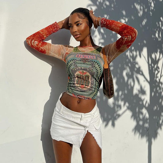 Umělý síťovaný top | Dodejte svému outfitu šmrnc