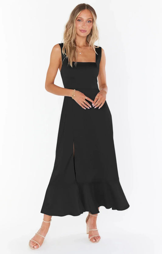 Sallie - Dámské letní elegantní módní šaty s provazovou temperamentní sukní