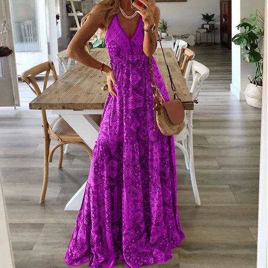 Harriet - Maxi šaty s boho potiskem