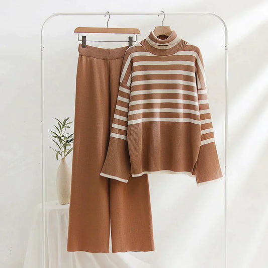 Heidi Fashion - ležérní zimní velká pruhovaná sada pro ženy