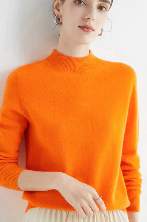 Aleta - Elegantní dámský svetr s rolákem do půl pasu